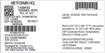 Label (50742 633 60 Metformin HCl 500mg (er) 67046 1557 30)